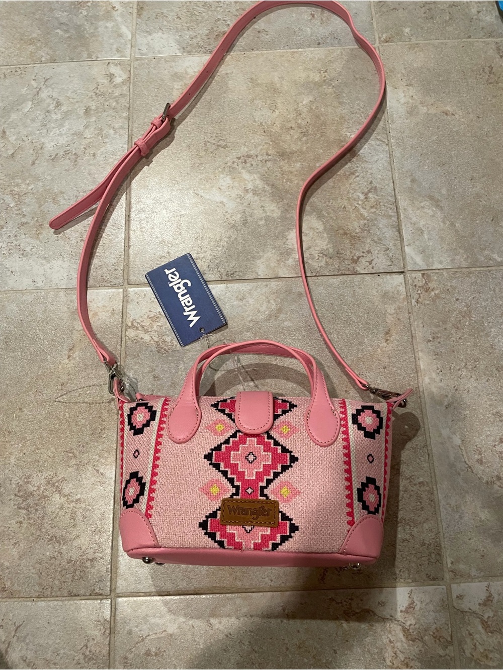 NWT Wrangler Pink Aztec Patterned Crossbody Bag